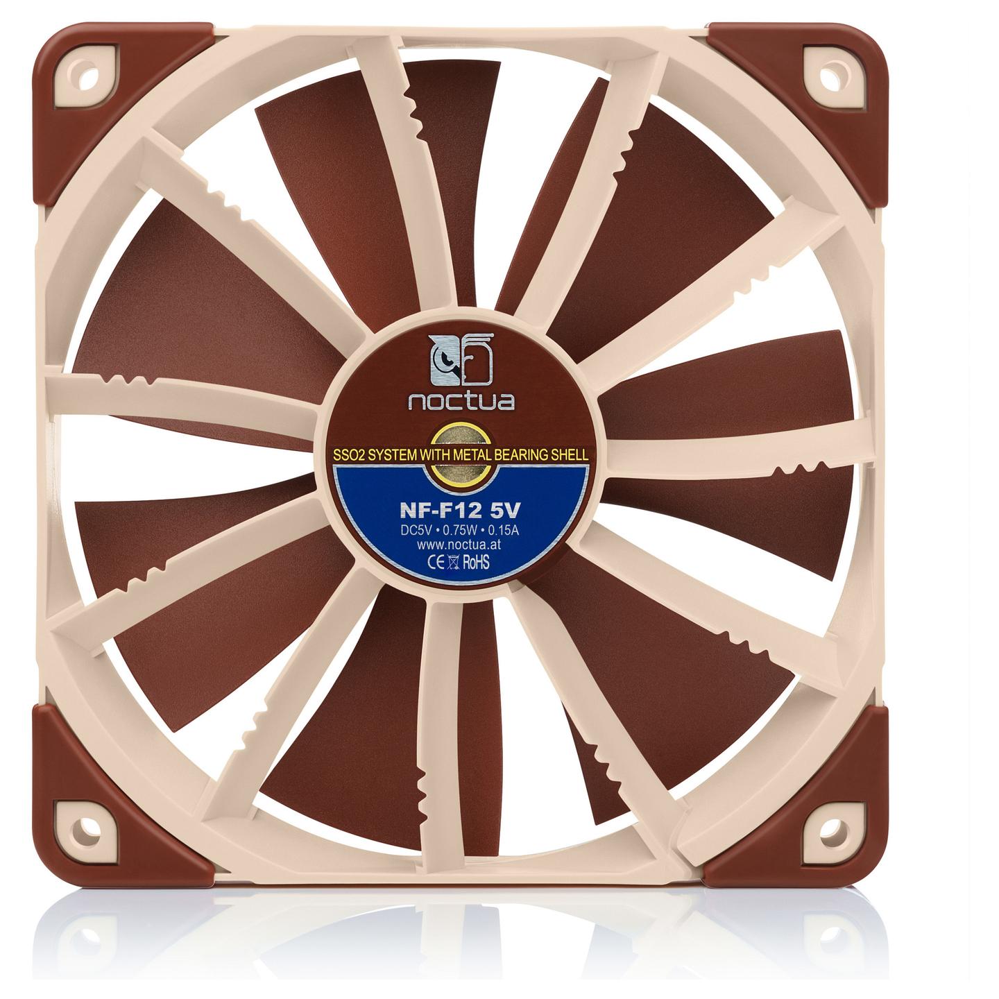 Ftohës për Kasë Noctua NF-F12 5V, 120mm, 1500 RPM, 54.97 CFM, 3-Pin - Kafe/Bezhë - 4
