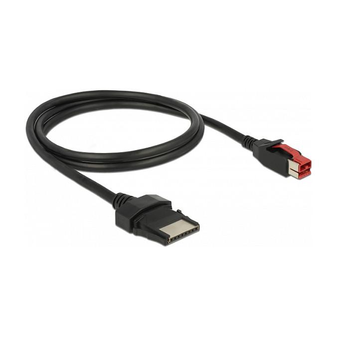 Kabllo për Furnizim me Energji DeLOCK 85477, PoweredUSB 24 V mashkull në 8-pin mashkull, USB 2.0, 1 m - Zezë - 3