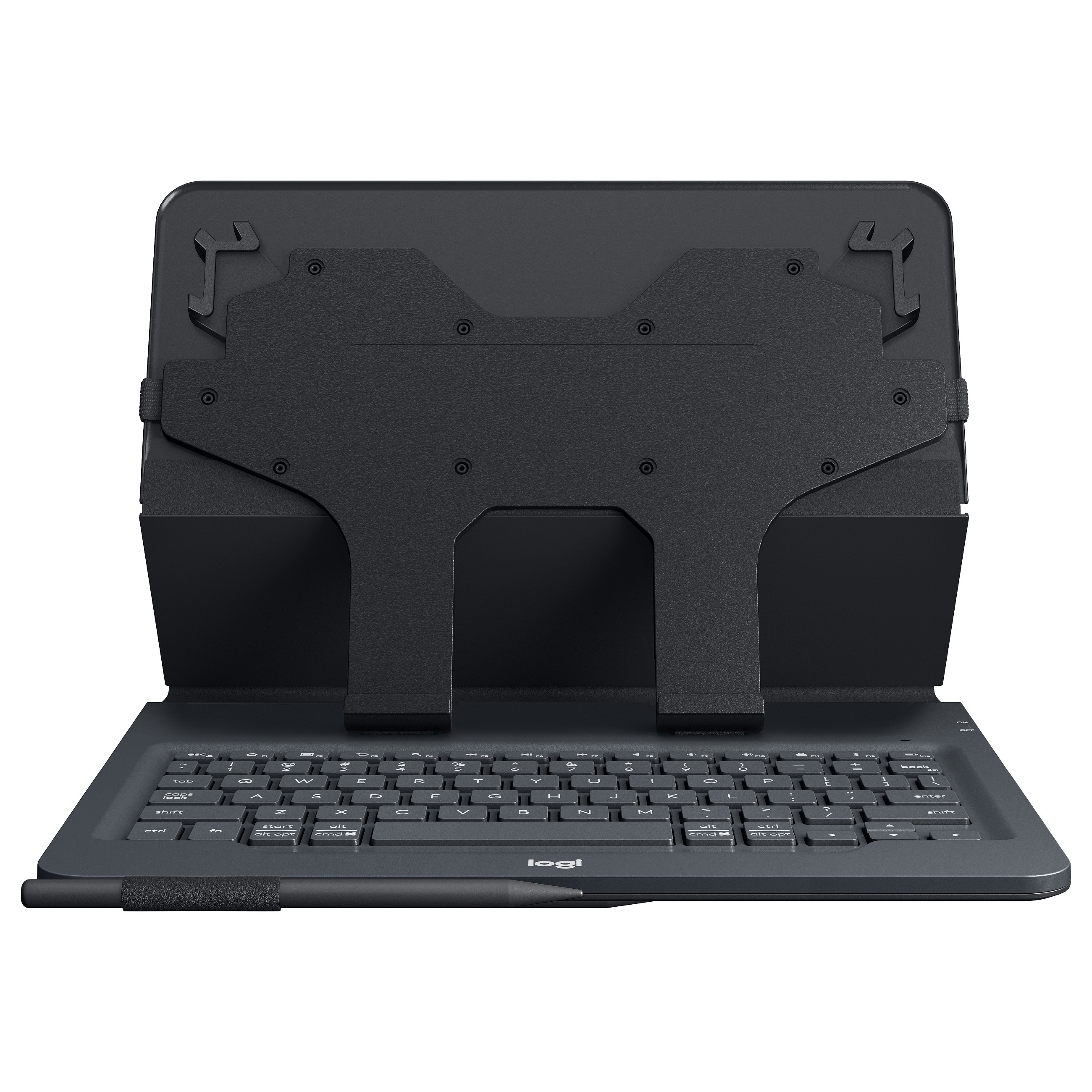 Tastierë për Tablet Logitech Universal Folio / 9–10" / Bluetooth 3.0 / AZERTY (FR) / 78 Taste / 4-Pikësh Grip / Mbajtëse Stilolapsi – Zezë - 10