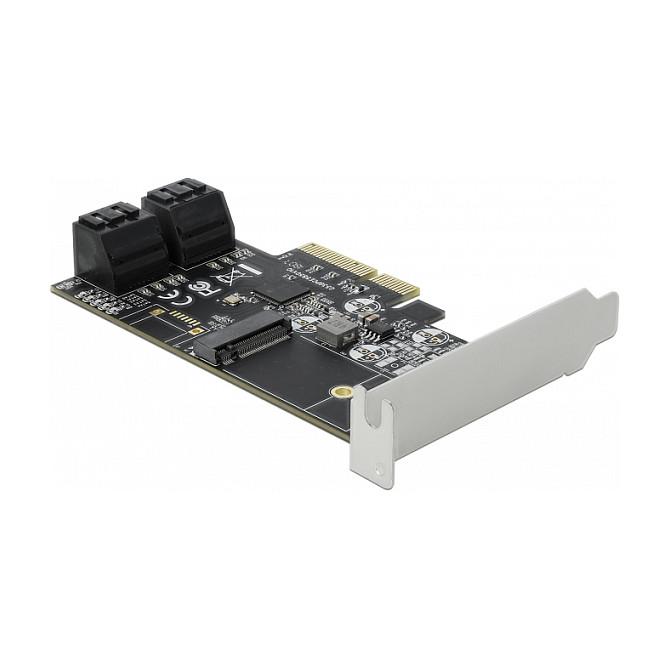 Kartë Zgjerimi PCI Express Delock 90396 / PCIe 3.0 x4 / 4x SATA 6Gbps + 1x M.2 Key B / JMicron JMB585 / Low Profile - 2