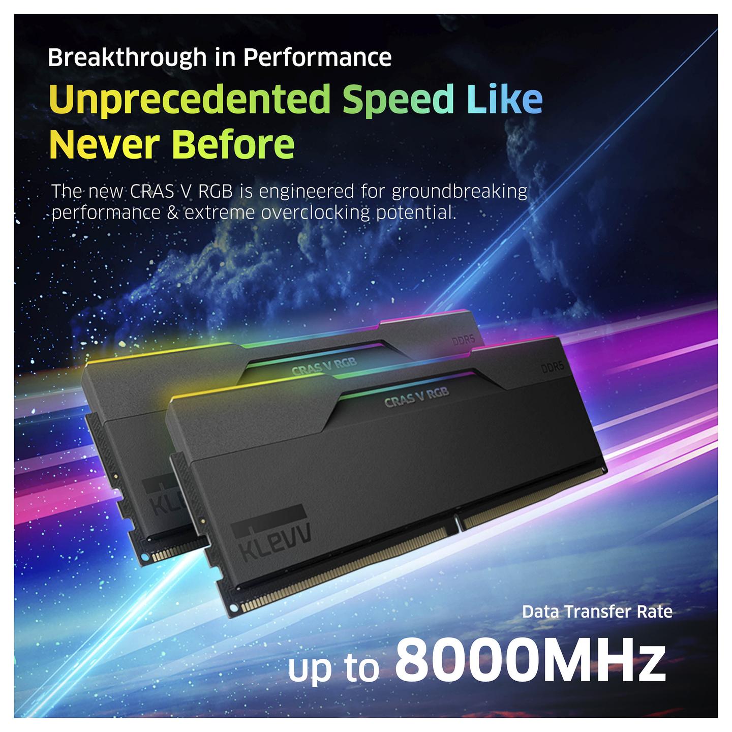Memorie DDR5 KLEVV CRAS V RGB, 32GB (2x16GB), 6400MHz, CL32, 288-pin, 1.35V - Zezë - 2