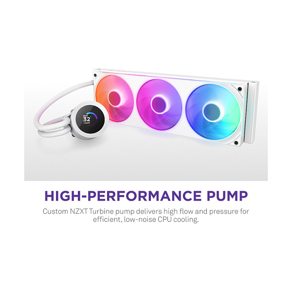 Ftohës për Procesor NZXT Kraken Plus 360 RGB / 360mm / AIO / RGB / LCD - Bardhë - 3