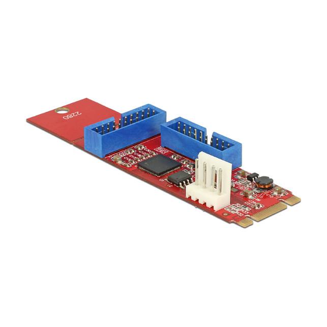 Konvertues M.2 DeLOCK 62843, M.2 Key B+M në 2x USB 3.0, 5 Gbit/s, PCIe