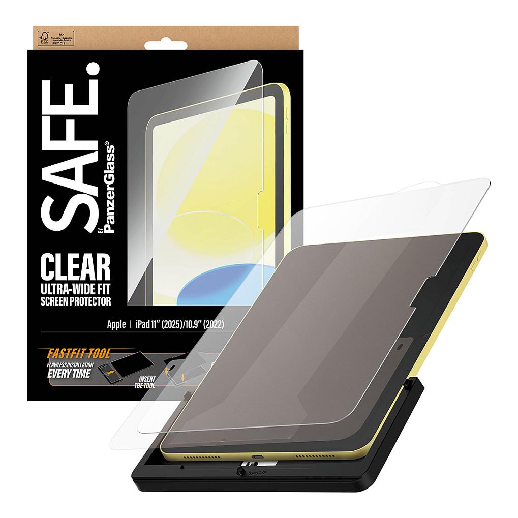 Mbrojtës për Ekran PanzerGlass SAFE., iPad 11" (2025), iPad 10.9" (2022), Ultra-Wide Fit, FASTFIT TOOL, Xham i Temperuar, 60% i Ricikluar - Transparent - 5