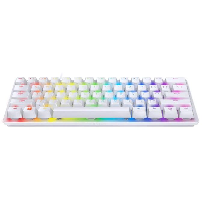 Tastierë Gaming Razer Huntsman Mini, Wired, 60%, Optical Switch, RGB Chroma, USB-C, PBT Doubleshot - Bardhë - 2