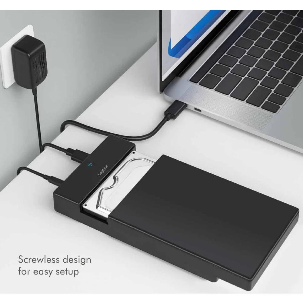KĂ«llĂ«f pĂ«r Disqe LogiLink I-CASE USBC-235, 2.5"/3.5" SATA HDD/SSD, USB-C 3.2 Gen 1, deri nĂ« 5Gbps, pa vida â ZezĂ« - 3