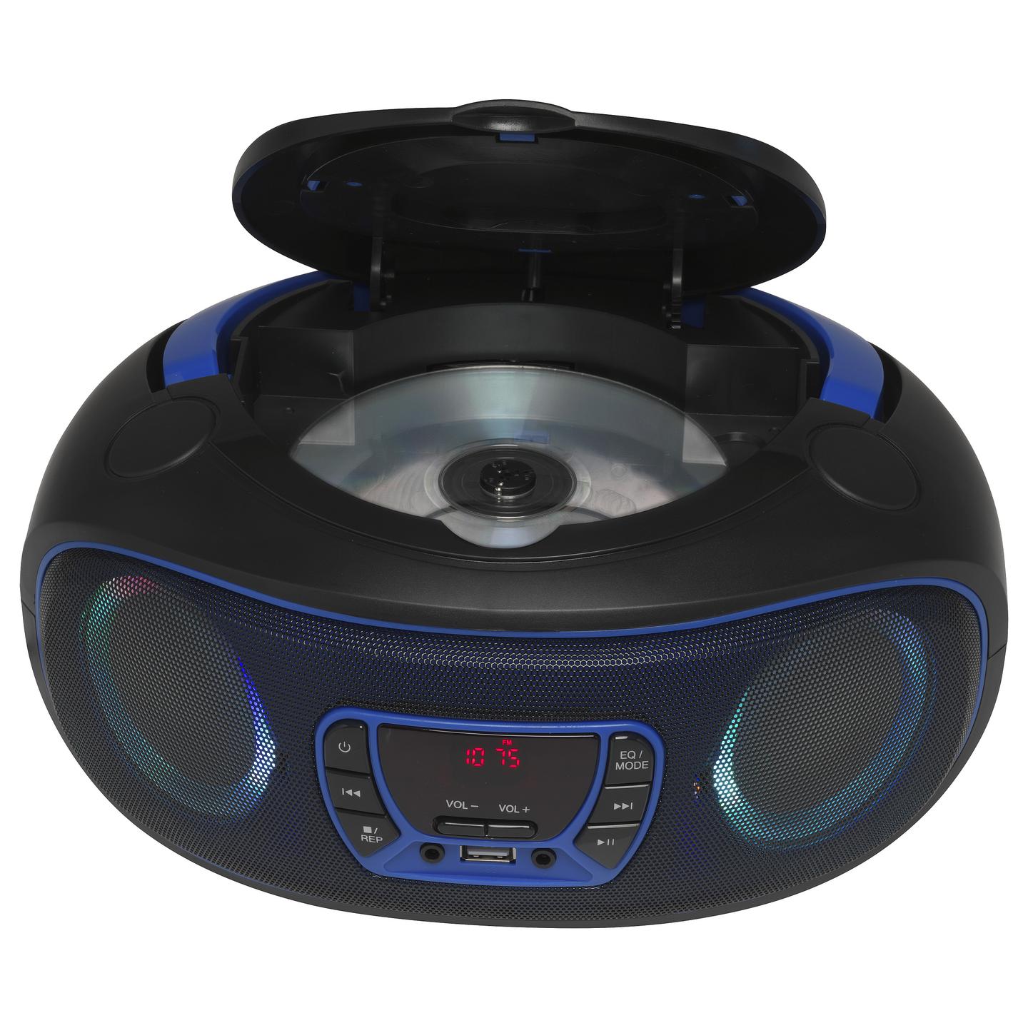 CD Player portativ Denver TCL-212BT, Bluetooth, FM, 4W, Jack 3.5 mm - Zezë dhe Blu - 3