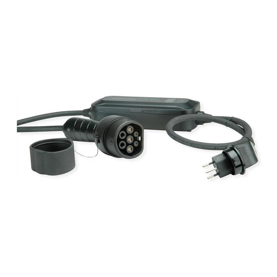 Kabllo Karikimi për Vetura Elektrike ROLINE 19.08.0105 / T12 Type J - Type 2 / Mode 2 / 250 V / 10 A / 2.3 kW / 5m