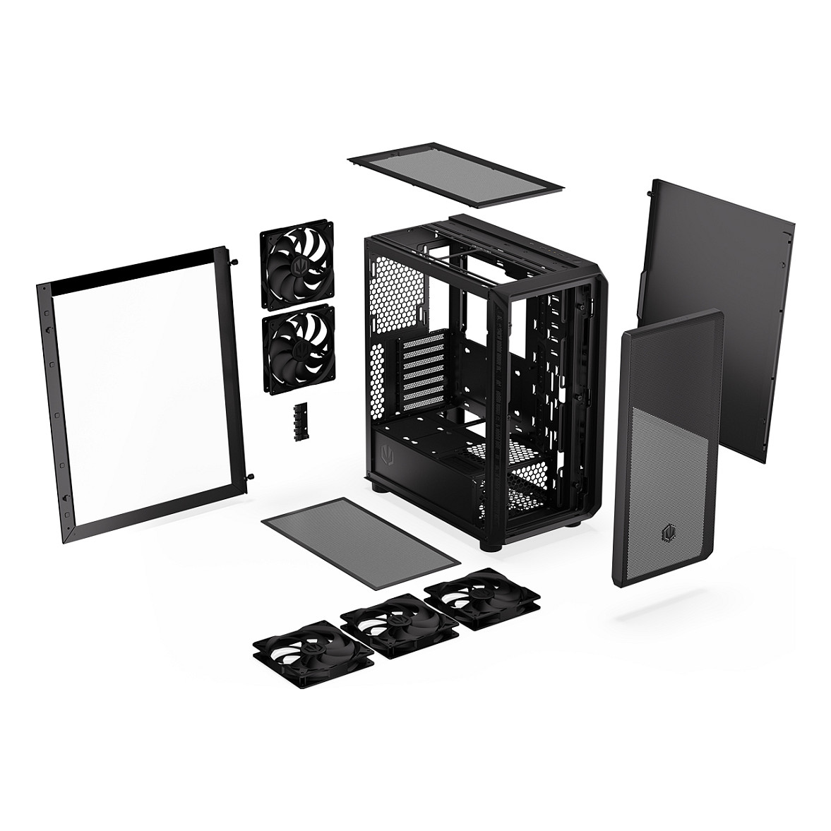 Kasë PC ENDORFY EY2A010 / Midi Tower / 3x 140mm Fan Para / 1x 140mm Fan Mbrapa / SSD 2.5" / HDD 2.5"/3.5" - Zezë - 31