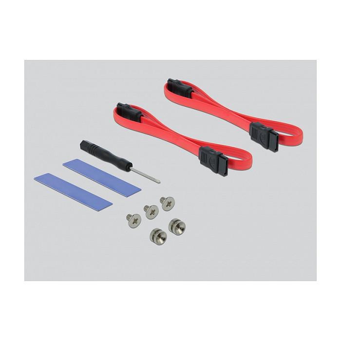 Kartë Zgjerimi PCI Express Delock 90486 / PCIe 4.0 x16 / 1x M.2 Key B + 1x M.2 Key M / 1x mSATA / Low Profile - 4