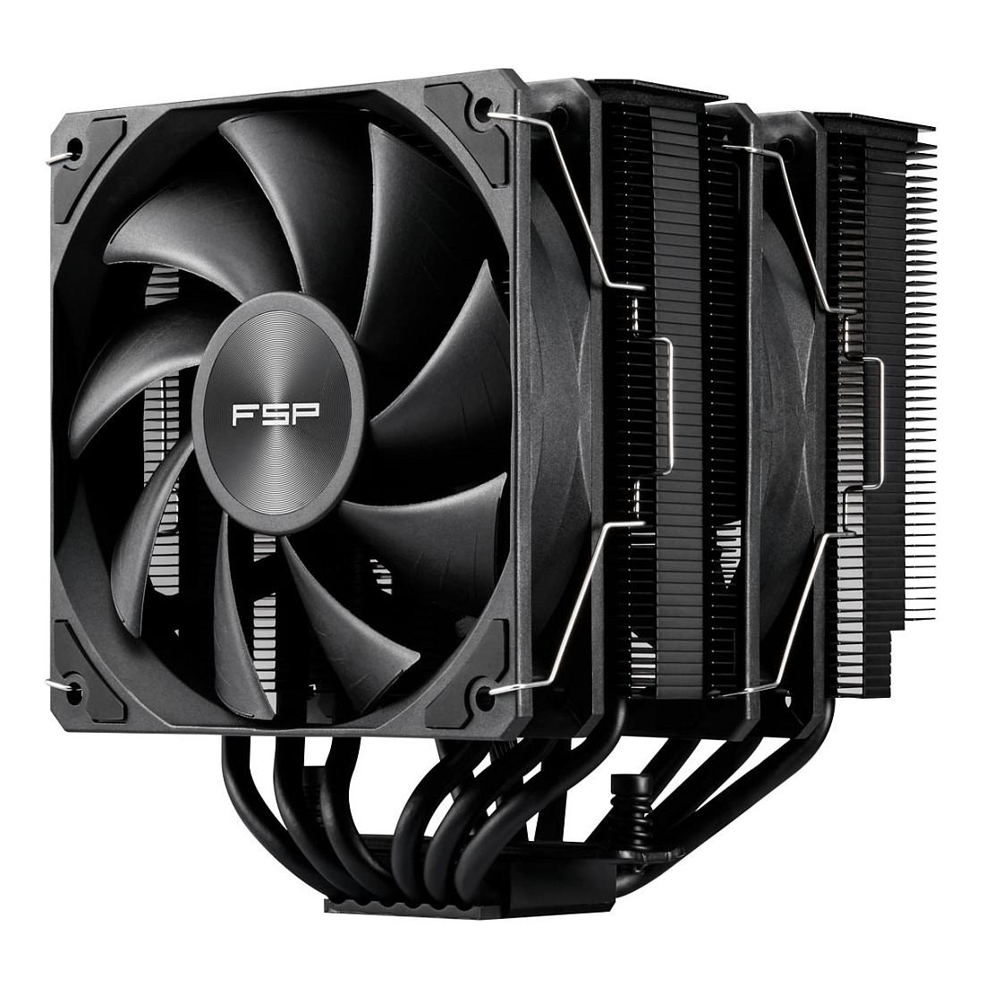 Ftohës për Procesor FSP MP7-B / 2x120mm / 6 Heat Pipes / 800-1800 RPM / FDB / 153mm - Zezë - 5