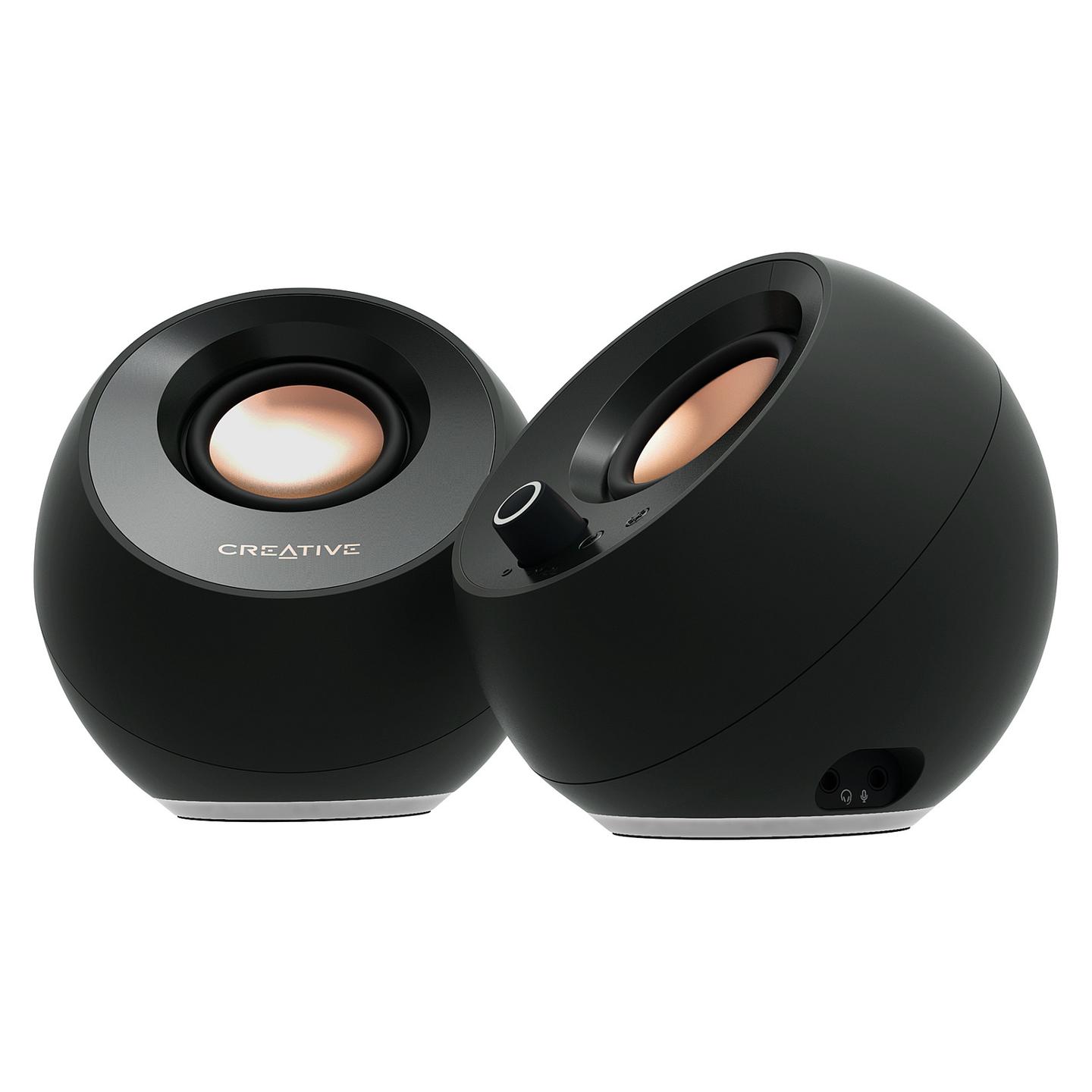 Altoparlantë Creative Labs Pebble Pro, 2.0, 10W RMS, Bluetooth 5.3, USB-C, AUX, RGB - Zezë - 3