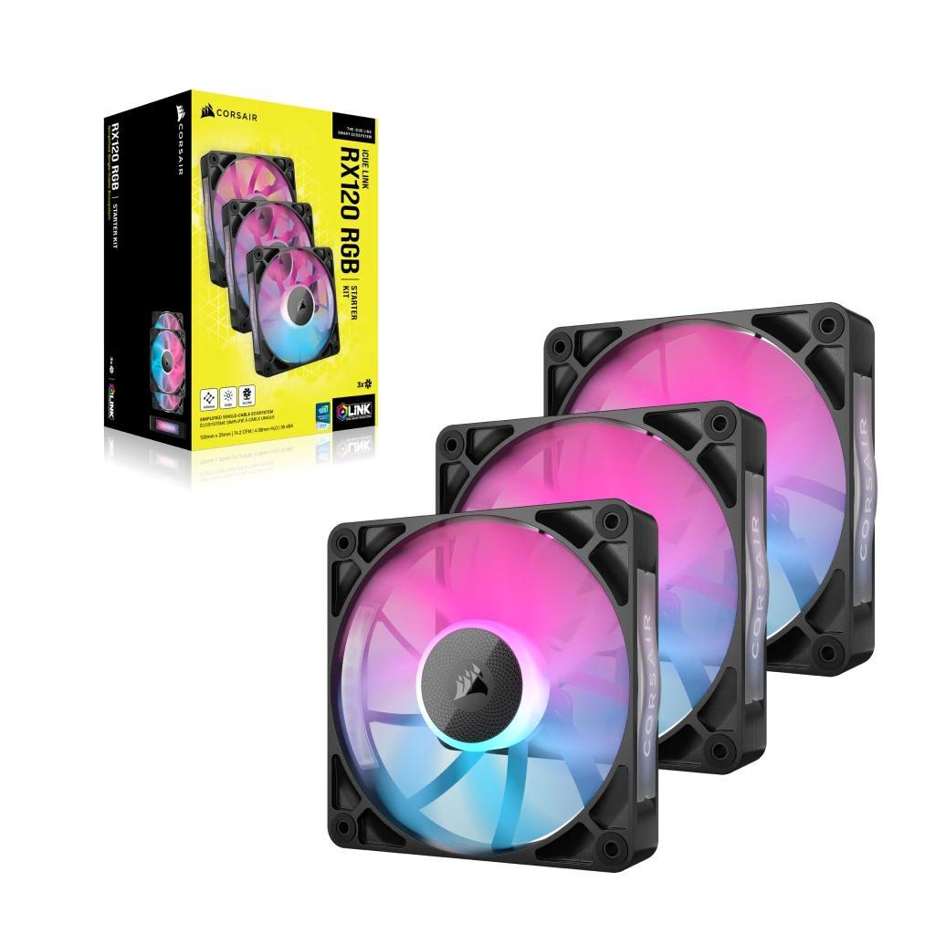 FtohĂ«s pĂ«r KasĂ« Corsair iCUE LINK RX120 RGB / 120mm / PWM / 400â2100 RPM / 73.5 CFM / 4.33 mmHâO / 3-Pack / RGB â ZezĂ« - 2