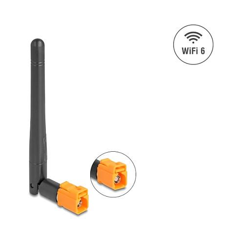 Antena për rrjet Delock 81493, Wi-Fi 6, 2.4/5GHz, 2.5–3dBi, Omnidireksionale, FAKRA M Female - Zezë