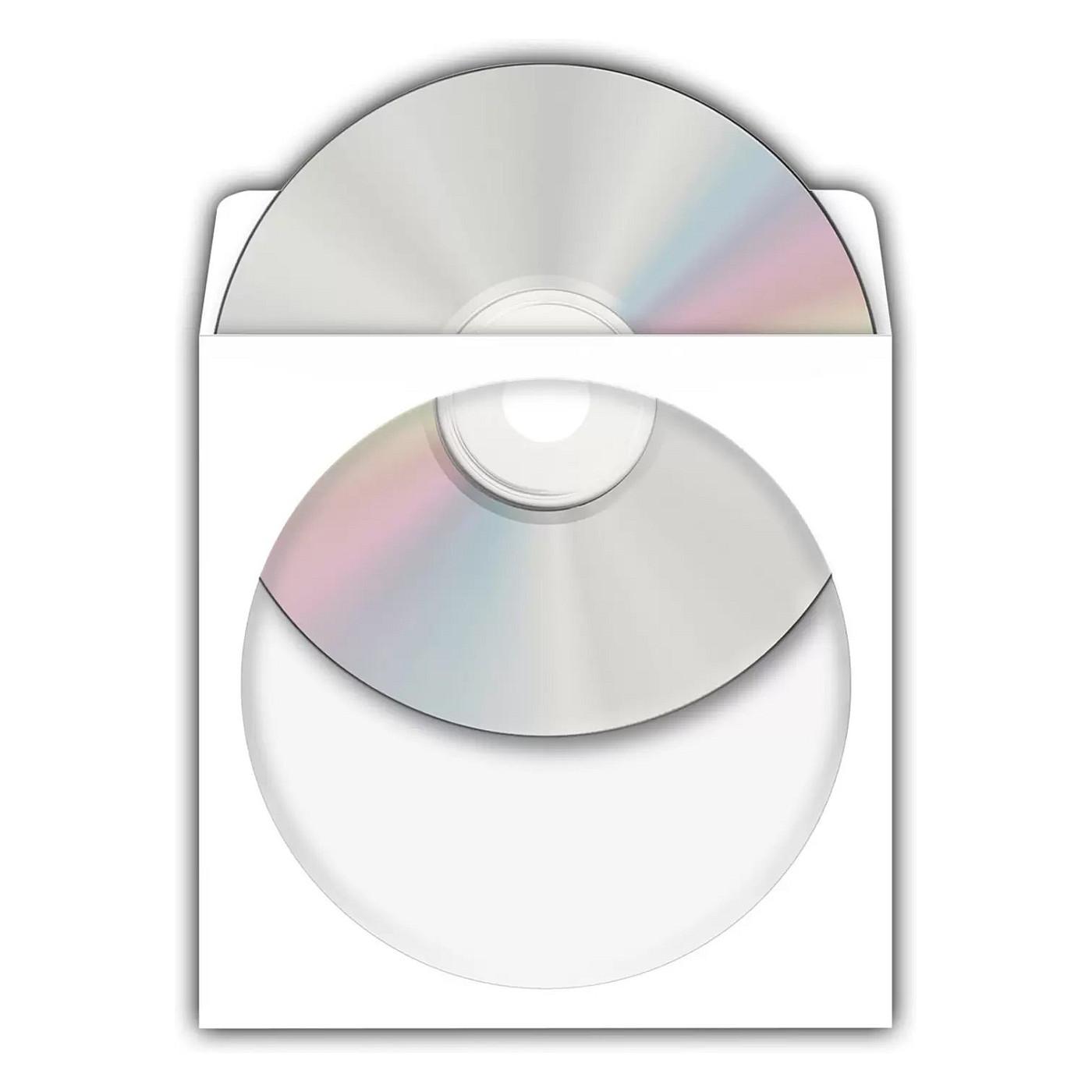 Mbështjellëse për CD/DVD HERMA 1140, 124 x 124 mm, Letër, 100 Copë, Vetëngjitëse - Bardhë - 2