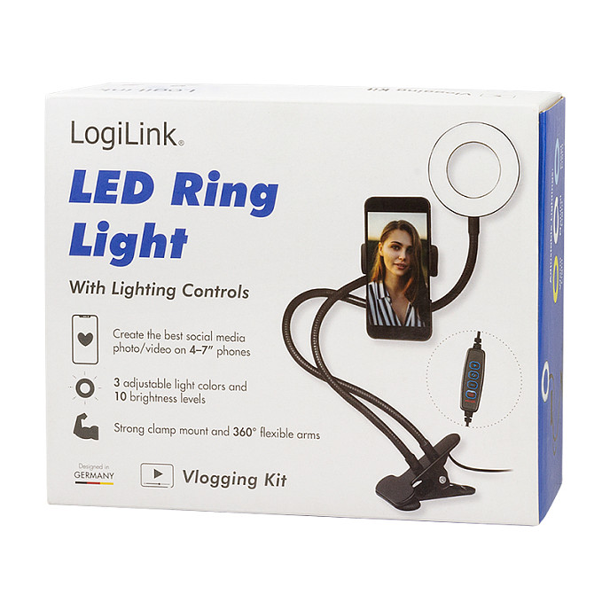 Dritë e Mençur LogiLink AA0150 / LED / 3 Modalitete Ndriçimi / Mbajtëse Smartphone / USB / 10W – Zezë - 8