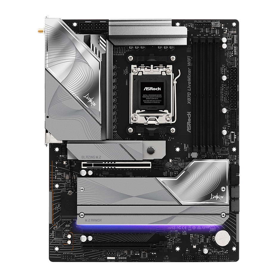 Pllakë Amë ASRock X870 LiveMixer WiFi / AMD AM5 / X870 / DDR5 / ATX / Wi-Fi 7 / 2.5GbE LAN - 2