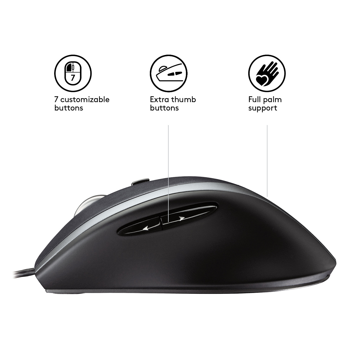 Maus me kabllo Logitech M500 / Laser / 1000 DPI / 5 butona / USB - Zezë - 7