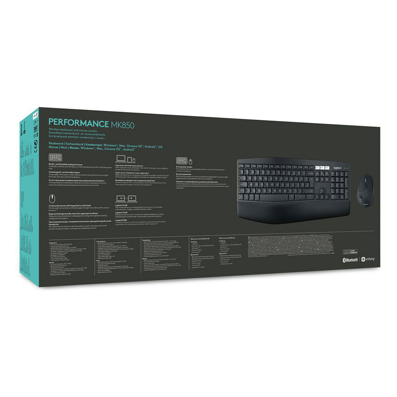 Combo (TastierĂ«&Maus) Logitech MK850 Performance Wireless Combo / Bluetooth + USB Unifying / 101 Taste / 8 Butona / Advanced Optical Tracking â ZezĂ« - 22