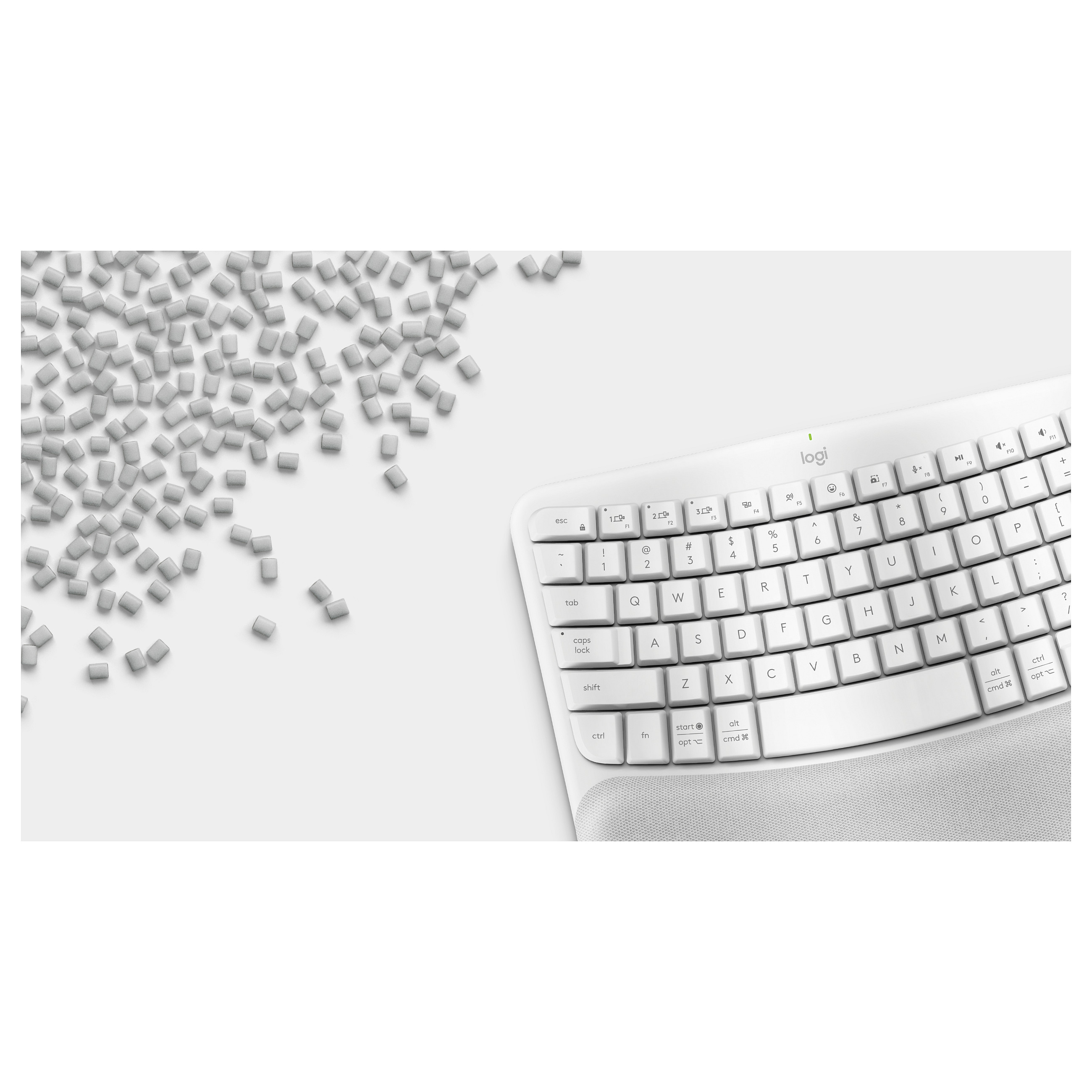 Tastierë pa kabllo Logitech Wave Keys / QWERTY / Membrane / RF Wireless + Bluetooth - Bardhë - 4