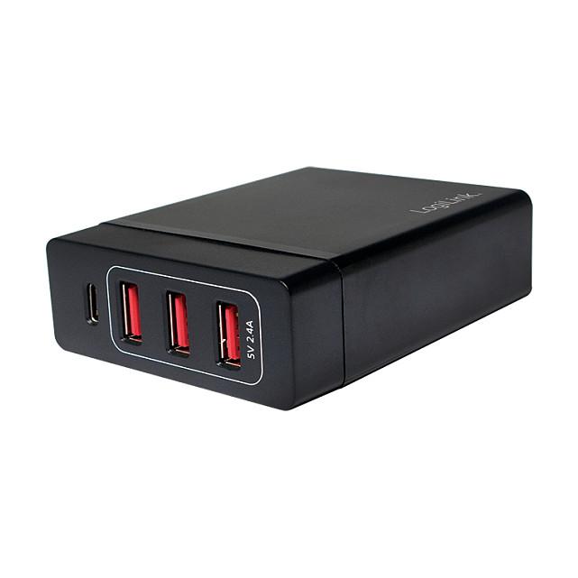 Karikues LogiLink PA0122, 3x USB-A, 1x USB-C, Power Delivery, 72 W - Zezë - 4