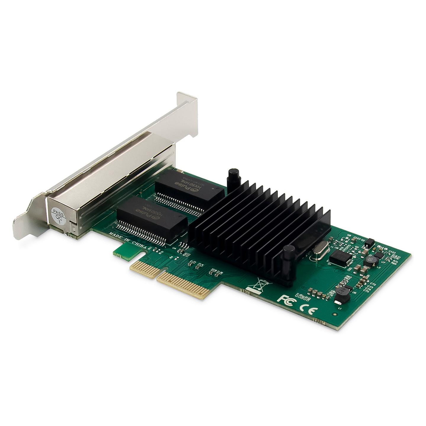 Karta të Rrjetit DIGITUS DN-10114, PCI Express 2.1, 4x Gigabit LAN RJ45, 10/100/1000Mbps, Intel NHI350AM4, Low Profile - 2