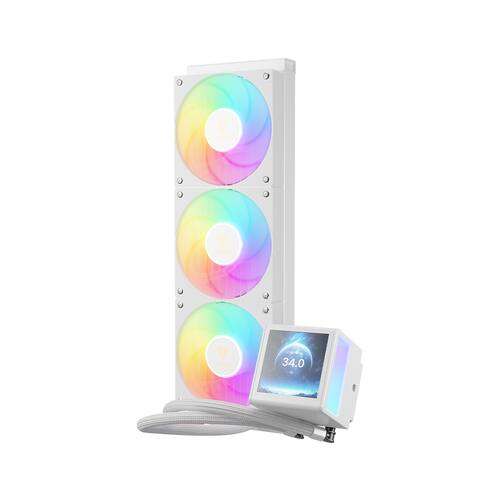 Ftohës për Procesor Gamdias Chione P5-360 WH / 360mm / 3x120mm / RGB / LCD 3.4" / AIO - Bardhë - 2