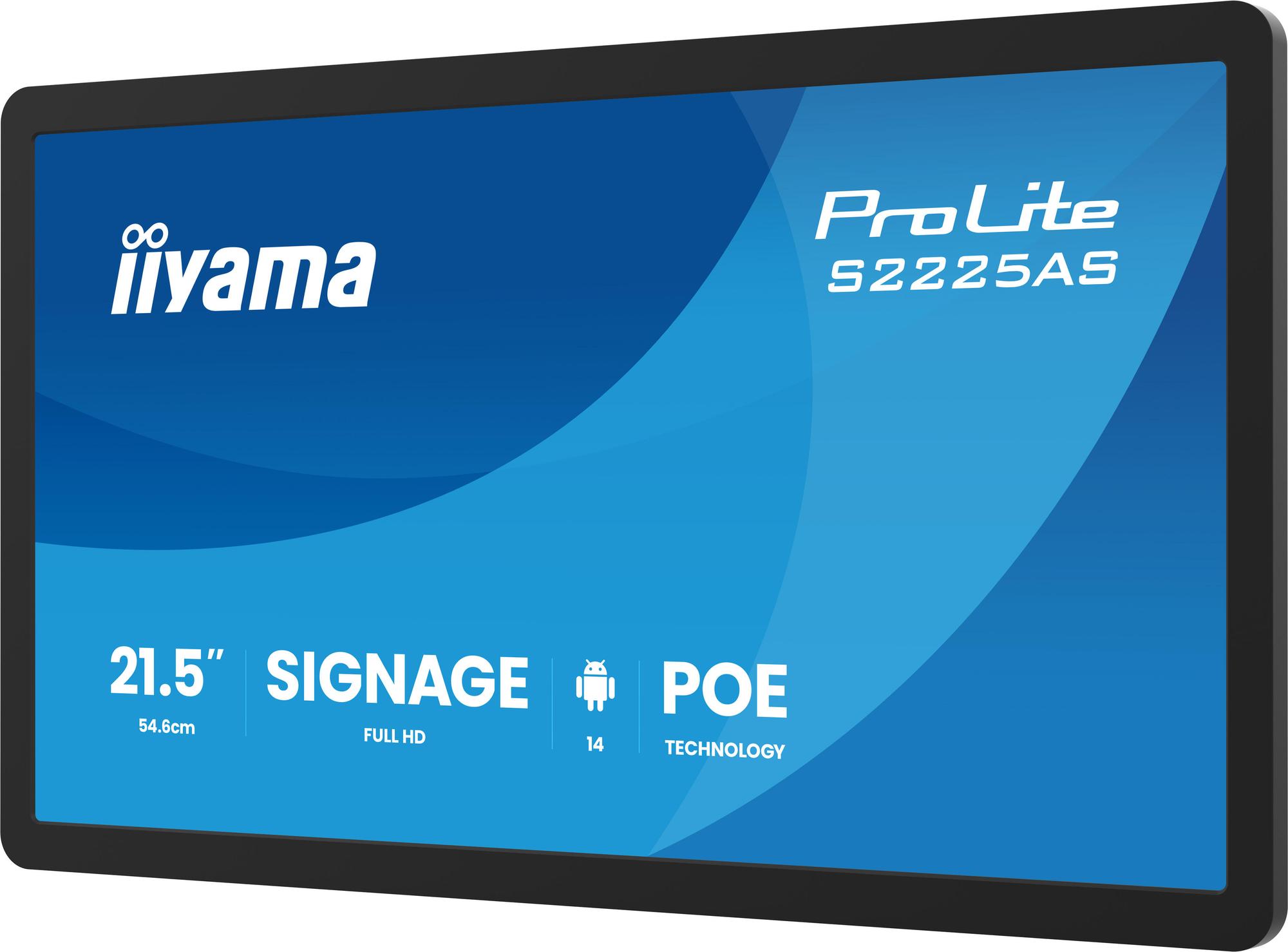 Monitor Digital Signage iiyama ProLite S2225AS-B1P / 21.5" / Full HD VA / 60Hz / HDMI+DisplayPort - Zezë - 3