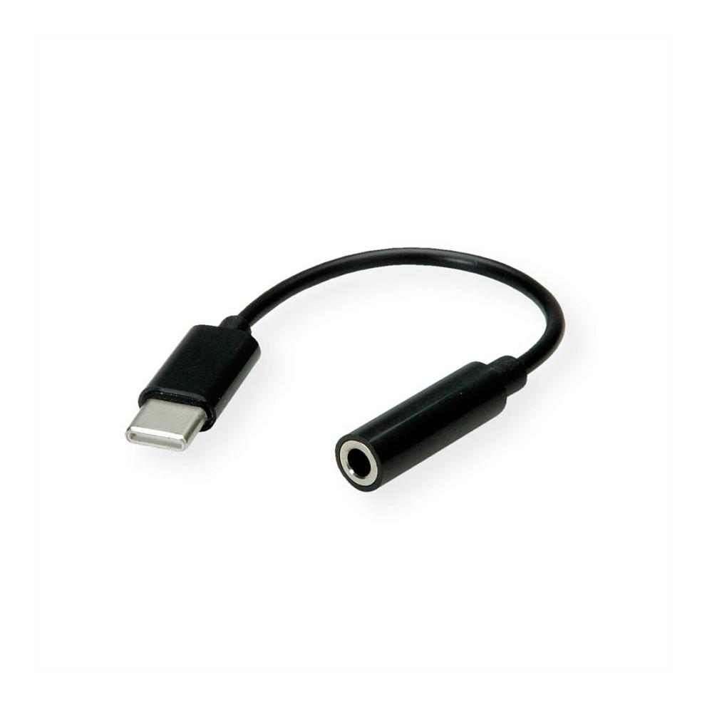 Adapter Audio VALUE 12.99.3214, USB-C Mashkull në 3.5mm Femër, 13cm - Zezë - 3