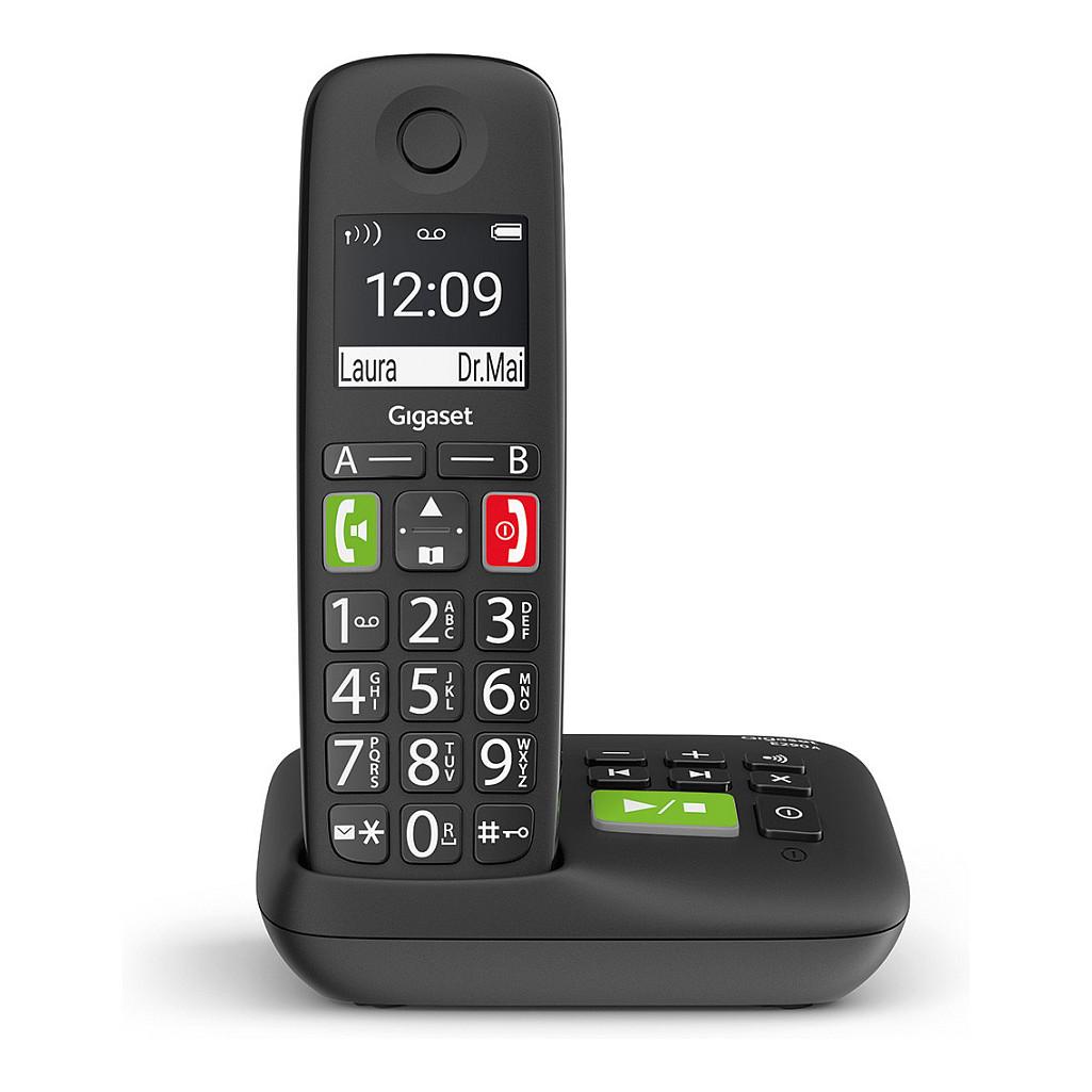 Telefon DECT Gigaset E290A, Analog, DECT, 2" Ekran, Sekretar Telefonik 20 min, 150 Kontakte, Taste të Mëdha - Zezë - 2