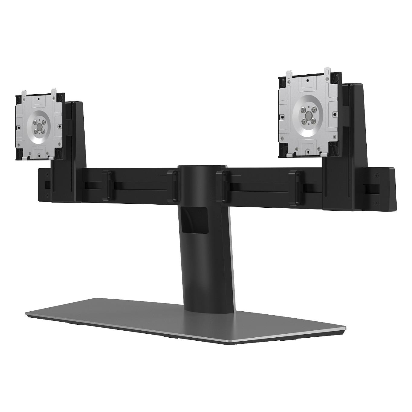 Mbajtëse për Monitor DELL MDS19 / 2 Monitorë / 19"-27" / 6kg për Monitor / Rregullim Lartësie / Tilt -5° deri +24° / Swivel -10° deri +15° - Zezë & Alumini - 6