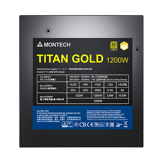 Furnizues Energjie Montech Titan Gold / 1200W / 80 PLUS Gold / Modular - Zezë - 7