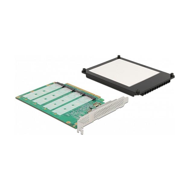 Kartë Zgjerimi PCI Express Delock 90054 / PCIe 4.0 x16 / 4x M.2 Key M / NVMe / Bifurcation - 4