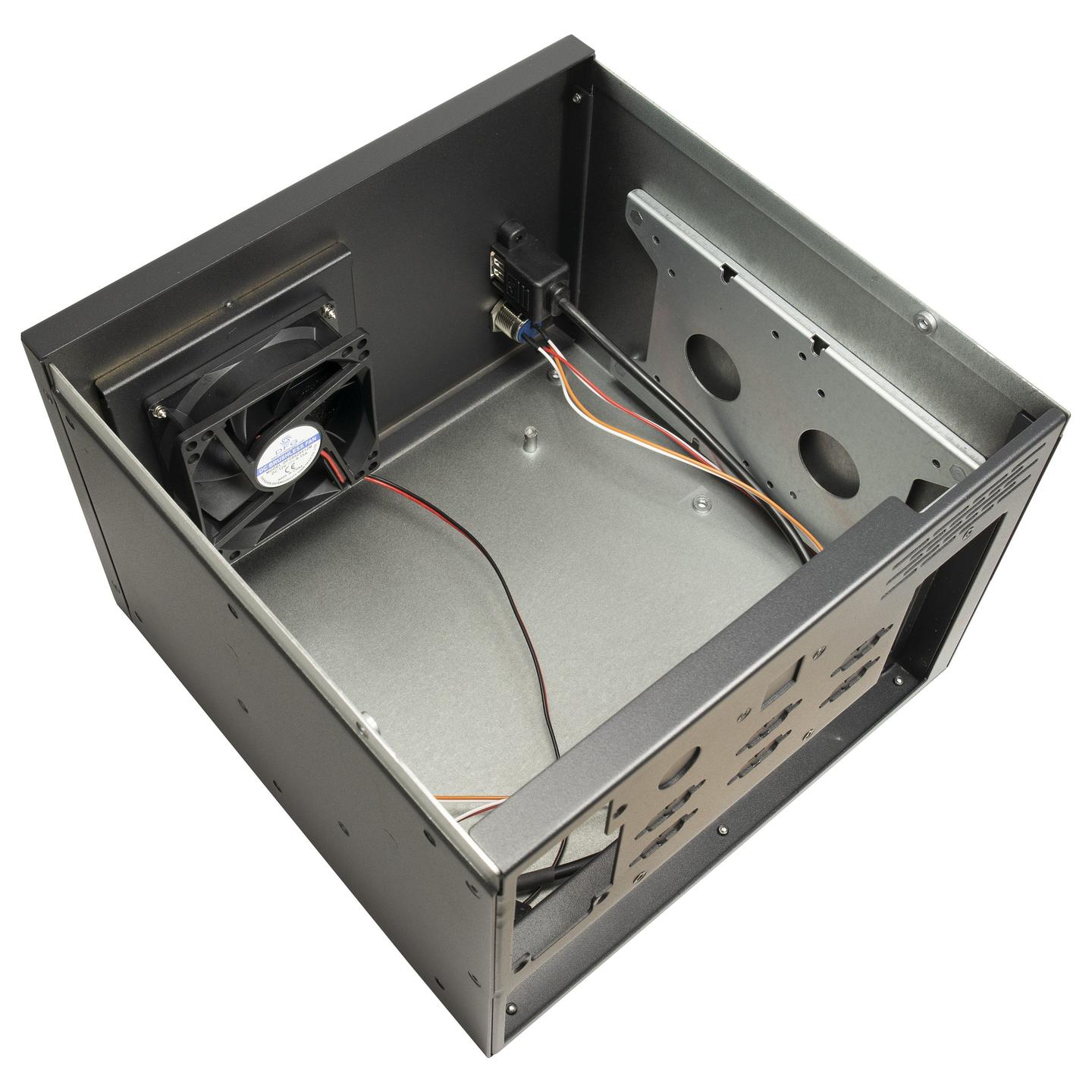 Kasë Inter-Tech IPC S31B, Mini-ITX, Mini-Tower, 1x 80mm Fan, 2x USB 2.0 - Zezë - 3