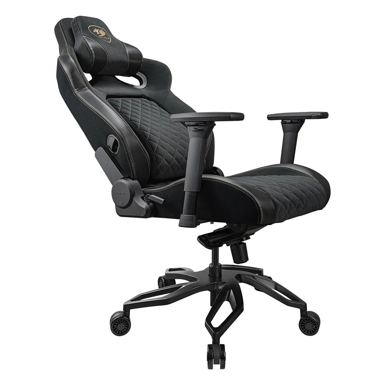 Karrige Gaming COUGAR Titan Pro V2 Gold F, Velvet, Mbështetëse 4D, Mbështetje Lumbare, 160 kg – Zezë - 6