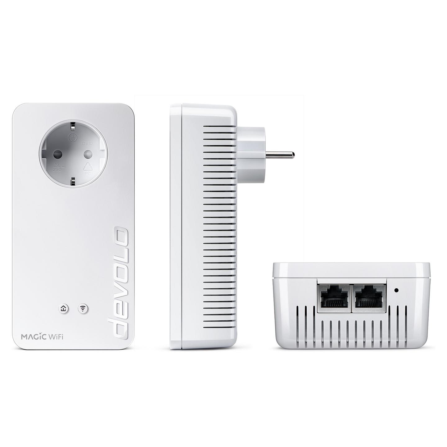 Power-LAN devolo Magic 2 WiFi next Single, 2400Mbps, G.hn, Wi-Fi 5, 2× Gigabit Ethernet, 10/100/1000Mbps, Mesh, MIMO - Bardhë - 3