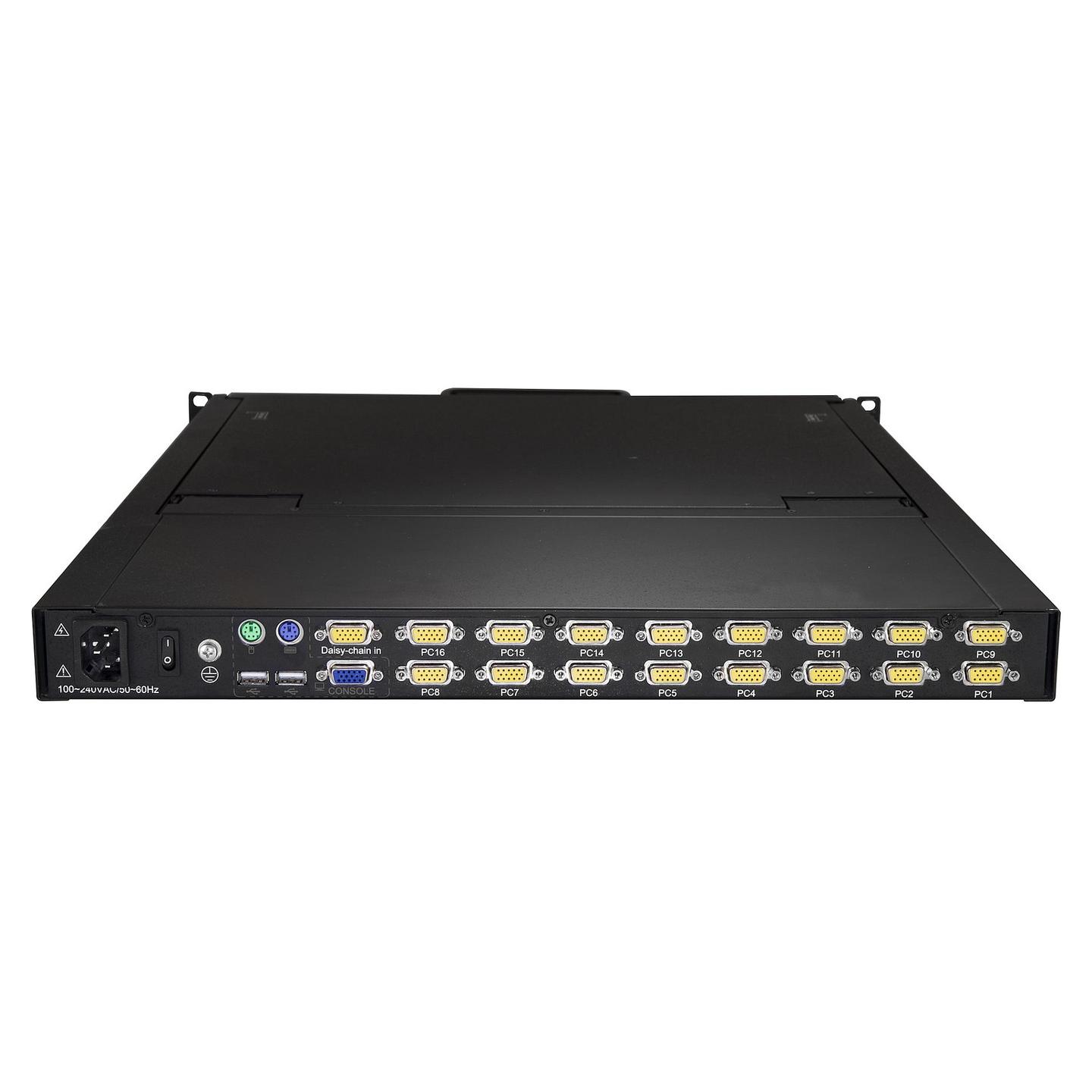 KVM Switch StarTech.com RKCONS1916K, 16 porta VGA, ekran LCD 19", 1280×1024px, Tastierë dhe Touchpad, Rack 1U - Zezë - 3
