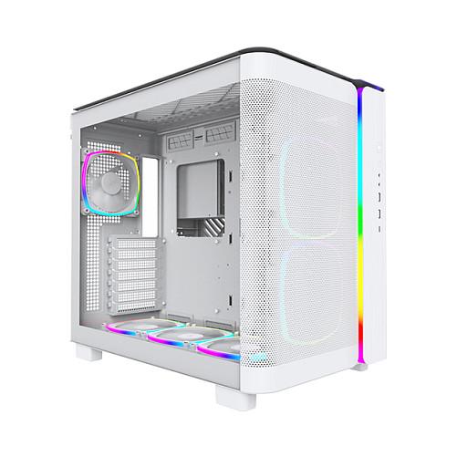 Kasë Montech KING 95 PRO / Midi-Tower / Xham i Temperuar / 6x ARGB PWM / ATX / USB 3.2 Gen1 Type-C – Bardhë - 2