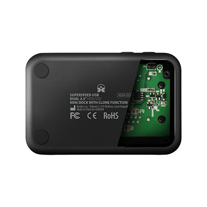 Docking Station për HDD/SSD AXAGON ADSA-D25 / 2.5" SATA / Dual Bay / USB 3.2 Gen 1 / UASP / TRIM / Disk Cloning / 300MB/s - Zezë - 6