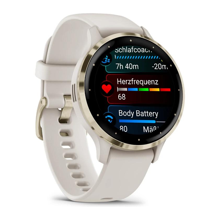 Orë e Mençur Garmin Venu 3S, AMOLED, GPS, Garmin Pay - Krem/Ari - 3