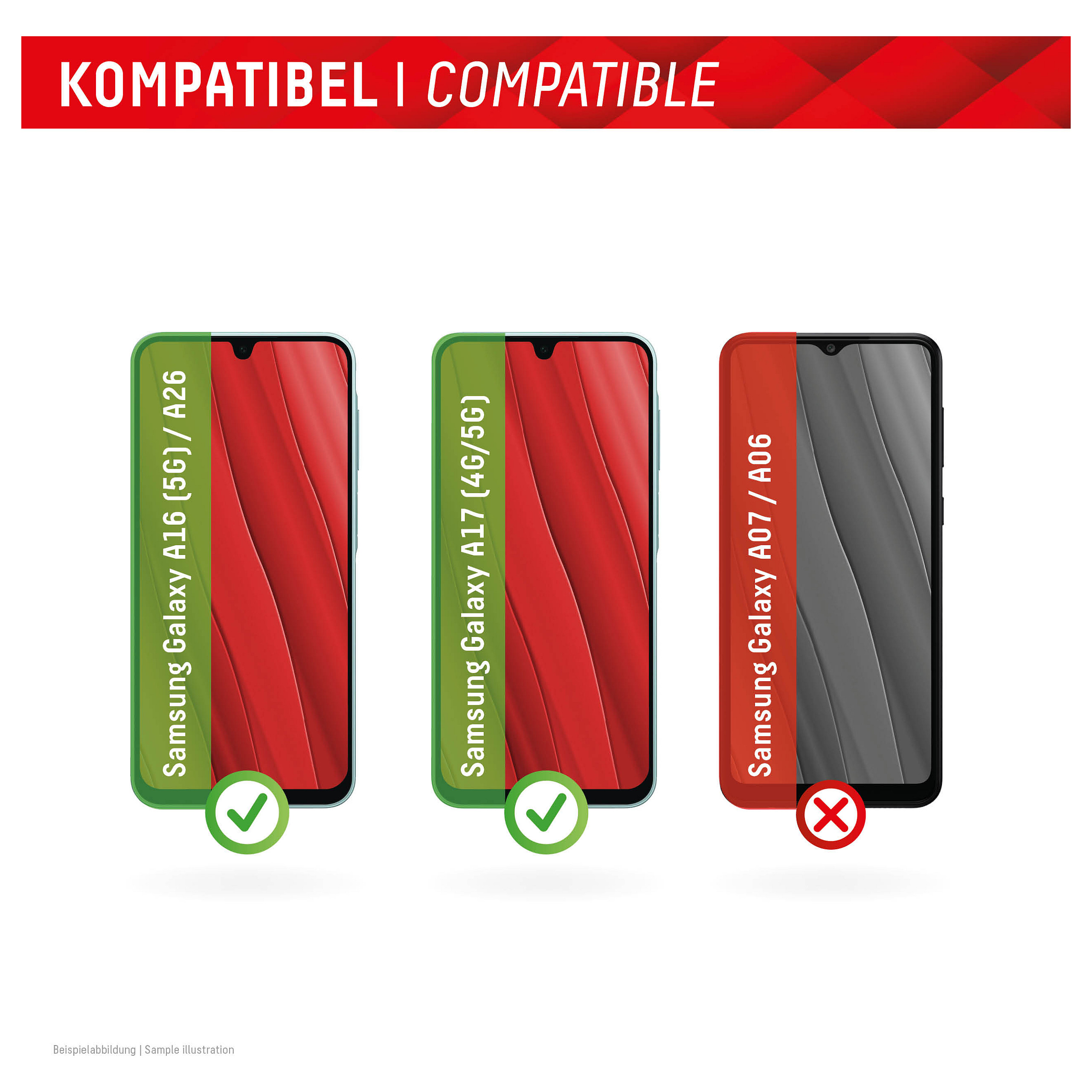 Mbrojtëse për ekran Displex 02072 / Samsung Galaxy A26 / Galaxy A16 5G / Galaxy A17 4G/5G / Smart Glass 9H – Transparente - 3