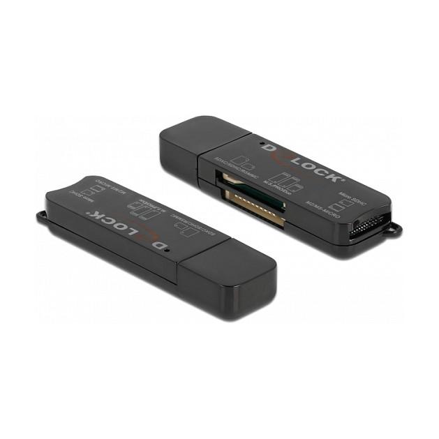 Lexues Kartelash DeLOCK 91757 , SD, MMC, MS, MicroSD, M2 , USB-A , USB 3.2 Gen 1 , 5Gbps - Zezë - 2