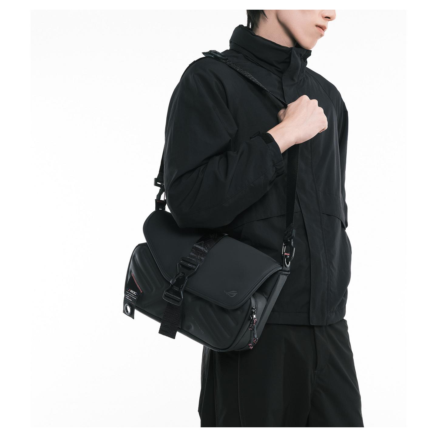 Çantë ASUS ROG SLASH Sling Bag 4.0, BC3004, për ROG Ally, Rezistente ndaj ujit, FIDLOCK, 0.6 kg - Zezë - 17