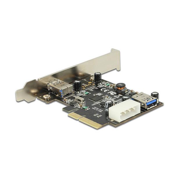 Kartë Zgjerimi PCI Express Delock 89399 / PCIe 3.0 x4 / 2x USB Type-A 10Gbps / Asmedia ASM1142 / Low Profile - 2