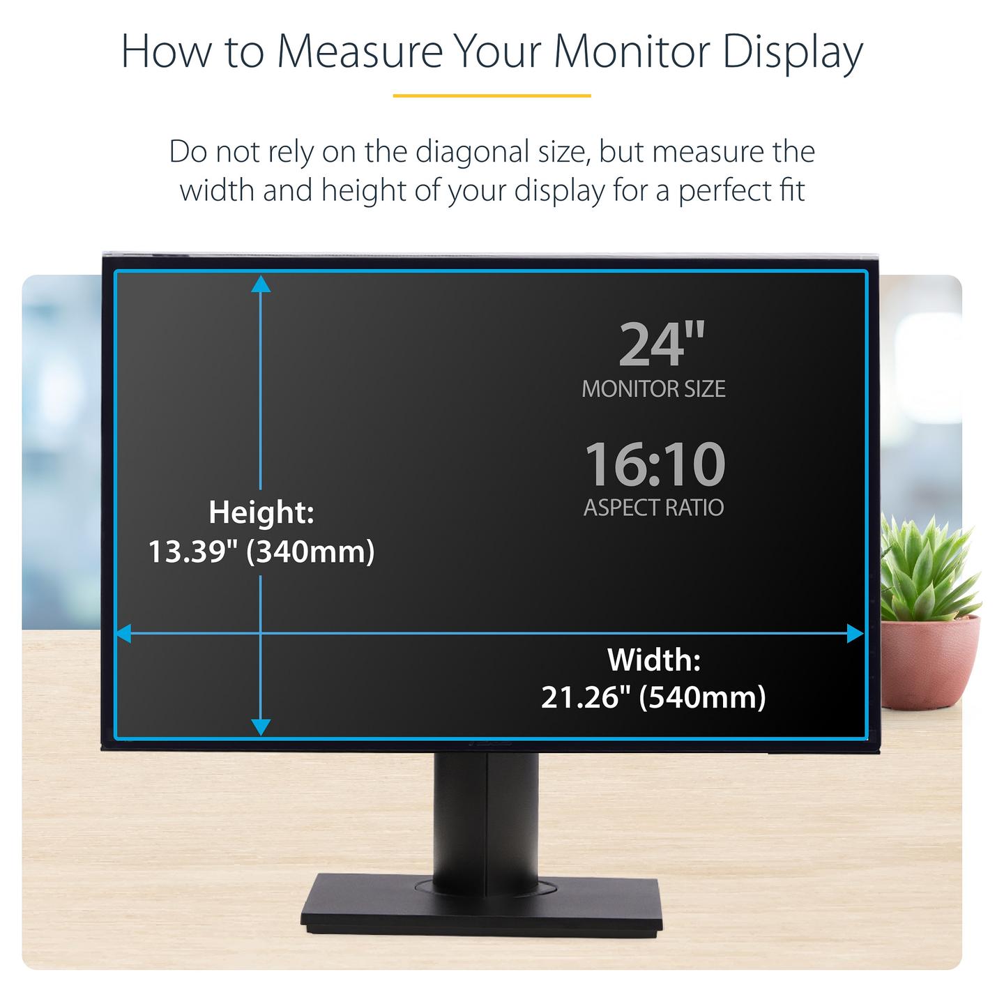 Filtër Privatësie StarTech.com 2461A-PRIVACY-SCREEN, 24", 16:10, 2-Drejtimësh, ±30°, Akrilik, Montim Sipër Monitorit - Zezë - 11