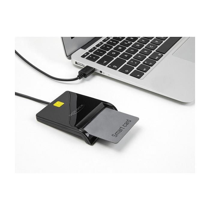 Lexues i kartelave DeLOCK 91724, Smart Card, USB-A 2.0, çip kontakti, kabllo 1,2 m - Zezë - 2