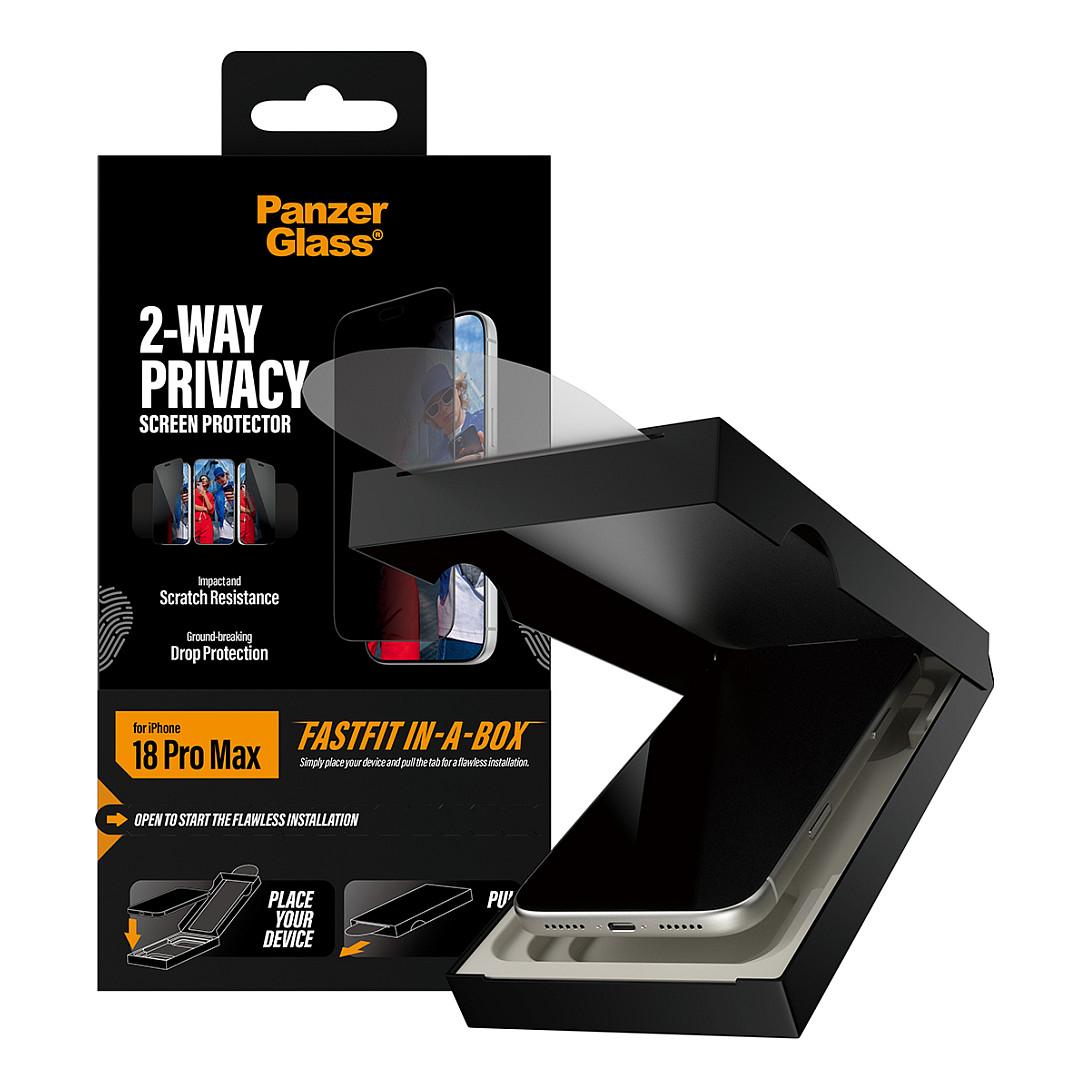 Mbrojtës Ekrani PanzerGlass 2-Way Privacy / iPhone 17 Pro Max, 18 Pro Max / Xham i Temperuar / Privacy 2-Kahësh / Ultra-Wide FastFit - Transparente - 6