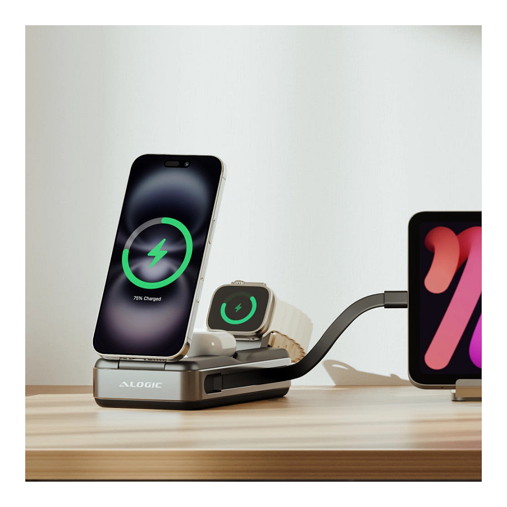 Powerbank ALOGIC Roam / 21.000mAh / USB-C 100W PD / Qi2 Wireless 15W / Apple Watch 2W / USB-C Built-in Cable – Zezë - 3