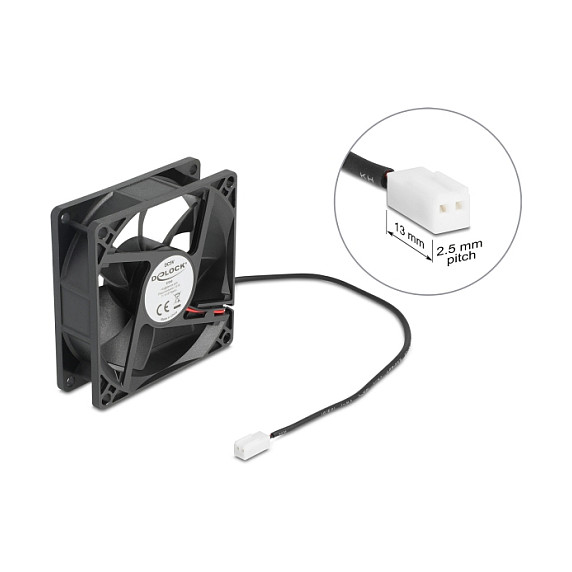 Ftohës për Kasë DeLOCK 67290 / 80mm / 3000 RPM – Zezë - 3