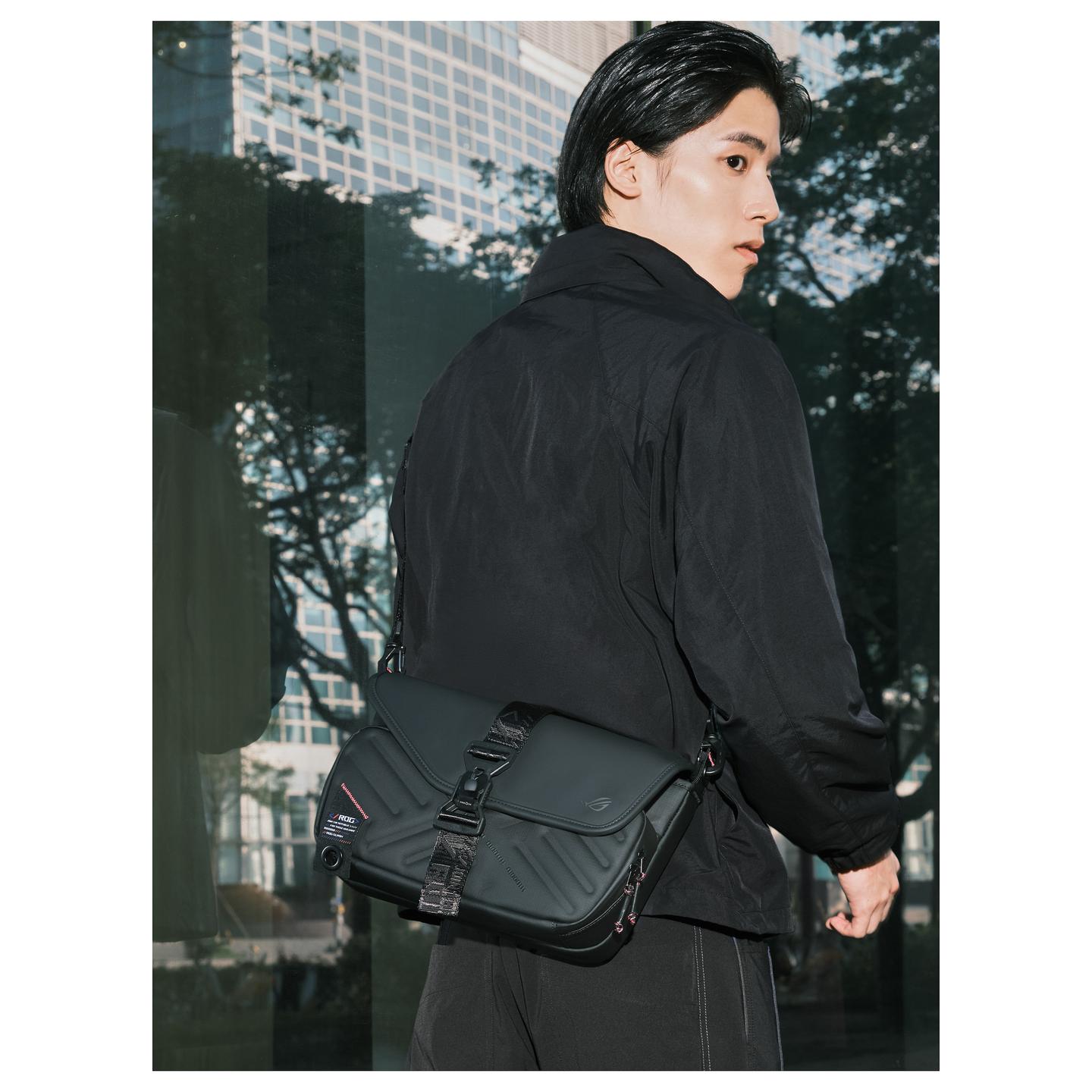 Çantë ASUS ROG SLASH Sling Bag 4.0, BC3004, për ROG Ally, Rezistente ndaj ujit, FIDLOCK, 0.6 kg - Zezë - 15